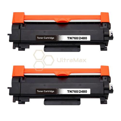 Ultra Toner Brother TN-760 (High Yield of TN-730) Black Compatible Toner Cartridge-2 PACK