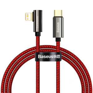 Baseus Legend Mobile Game Elbow  USB Type-C to Lightning Fast Charging Data Cable - 20W, 3FT/1M, Red (CACS000209)