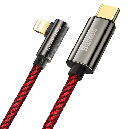 Baseus Legend Mobile Game Elbow  USB Type-C to Lightning Fast Charging Data Cable - 20W, 3FT/1M, Red (CACS000209)