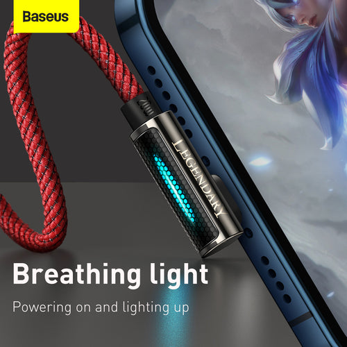 Baseus Legend Mobile Game Elbow  USB Type-C to Lightning Fast Charging Data Cable - 20W, 3FT/1M, Red (CACS000209)
